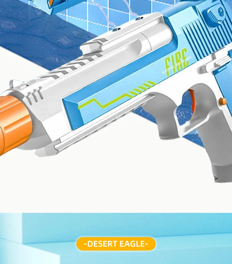 Premium Electric Water Gun Desert Eagle Style with 32ft Range & USB Recharging