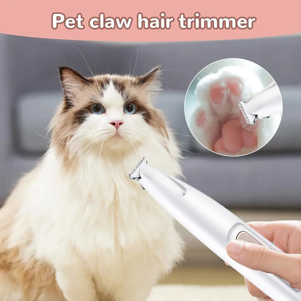 Wireless Pet Dog Cat Hair Clipper with LED Light and Rechargeable Battery