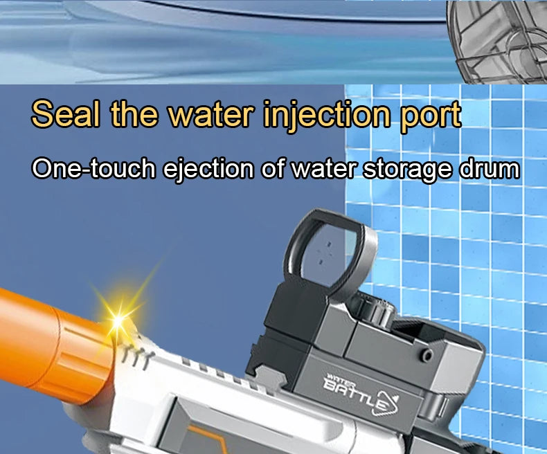 Premium Electric Water Gun Desert Eagle Style with 32ft Range & USB Recharging