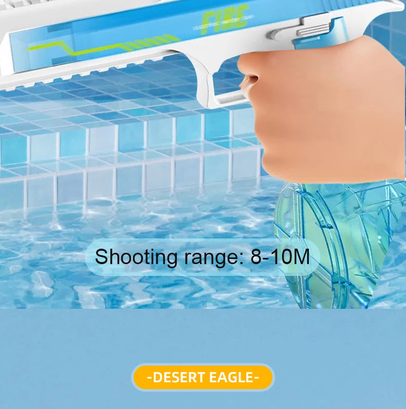 Premium Electric Water Gun Desert Eagle Style with 32ft Range & USB Recharging