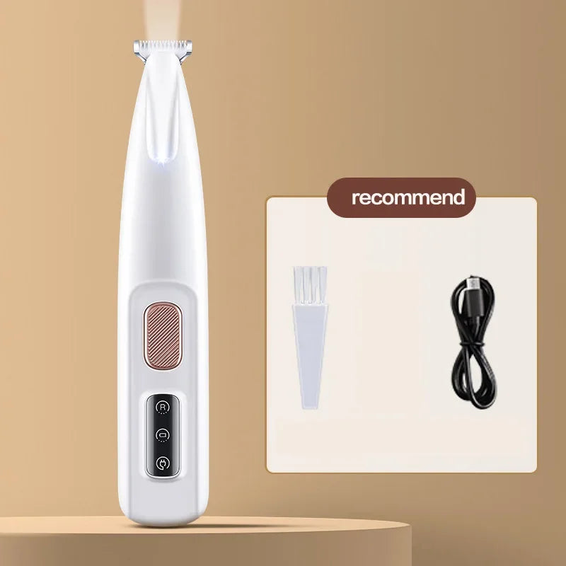 Wireless Pet Dog Cat Hair Clipper with LED Light and Rechargeable Battery