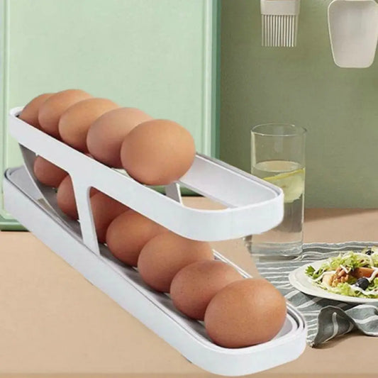 Egg Organizer Rolling Rack for Refrigerator