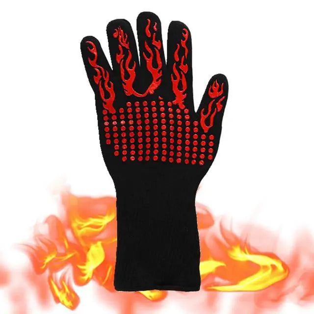 Heat Resistant Grilling Gloves with Silicone Grip