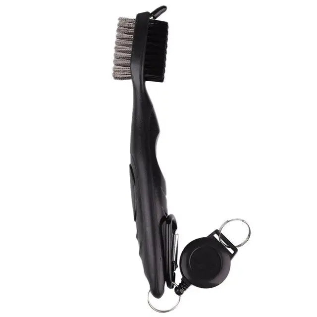 Golf Club Cleaning Brush With Retractable Carabiner