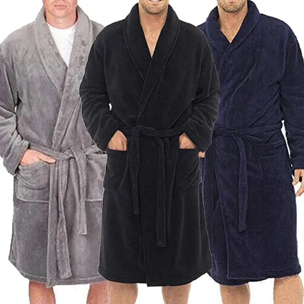 Mens Fleece Bathrobe