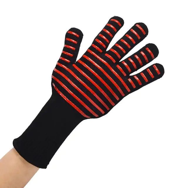 Heat Resistant Grilling Gloves with Silicone Grip