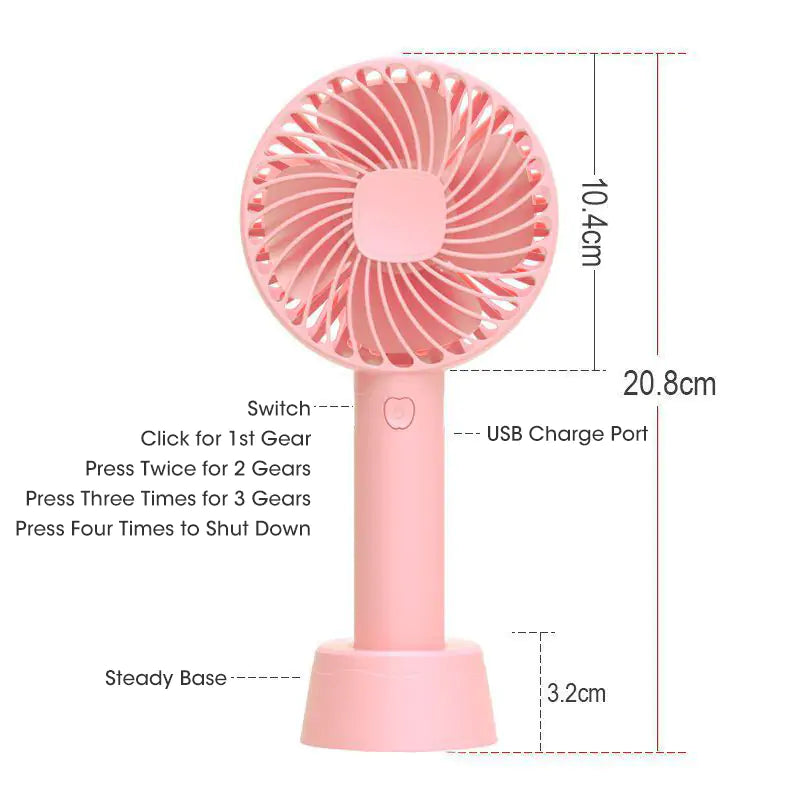 Mini Handheld Fan with USB Rechargeable Battery