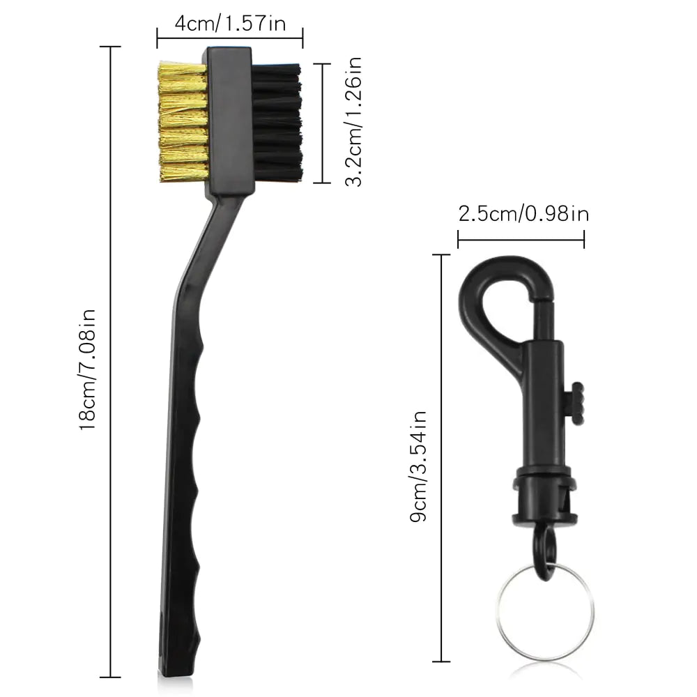 Golf Club Cleaning Brush With Retractable Carabiner