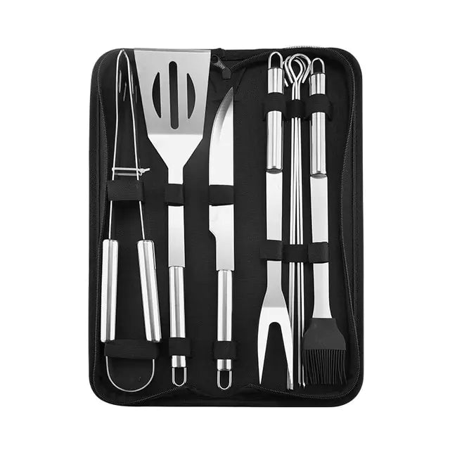 Stainless Steel BBQ Grill Tool Set with Case