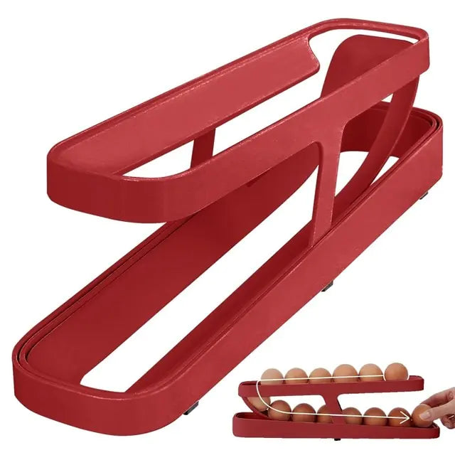 Egg Organizer Rolling Rack for Refrigerator