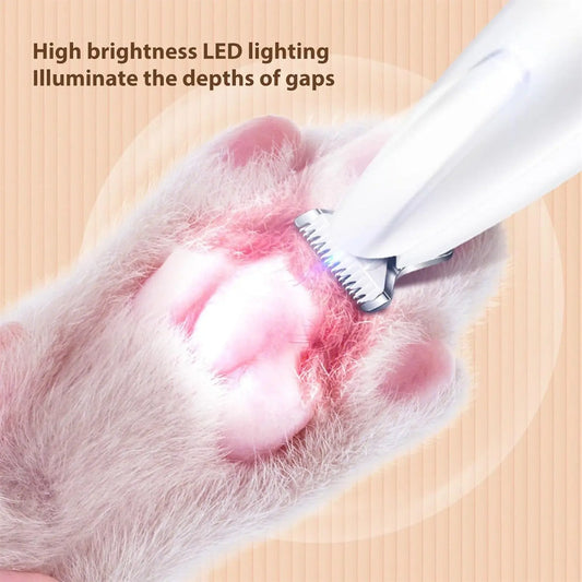 Wireless Pet Dog Cat Hair Clipper with LED Light and Rechargeable Battery