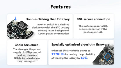 NMMiner USB NO LED (119 KH/S) Bitcoin Lottery Miner