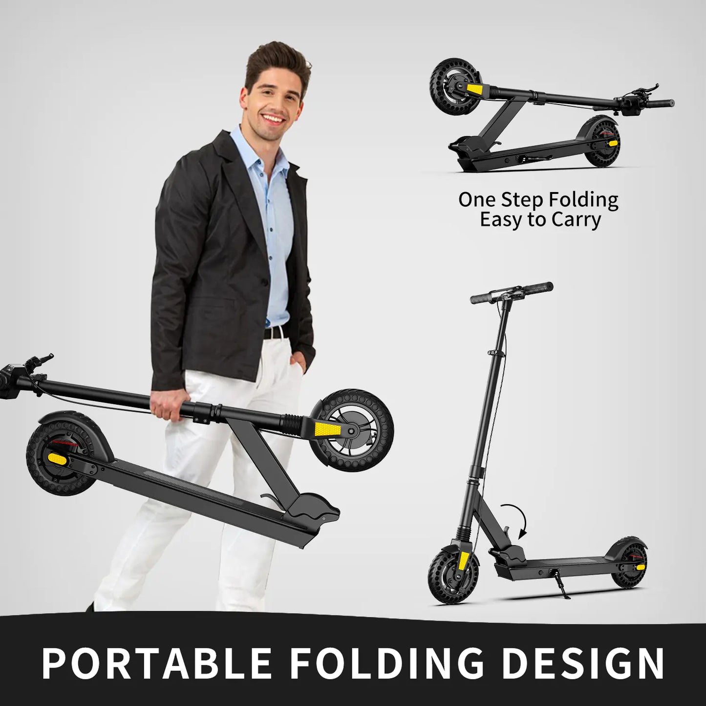 Adult Electric Scooter with App - 15.5MPH, 350W Motor, 8" Wheels, Foldable Design