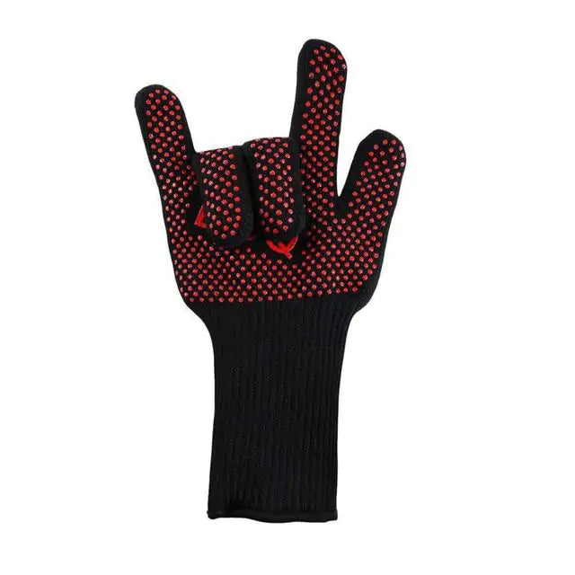 Heat Resistant Grilling Gloves with Silicone Grip