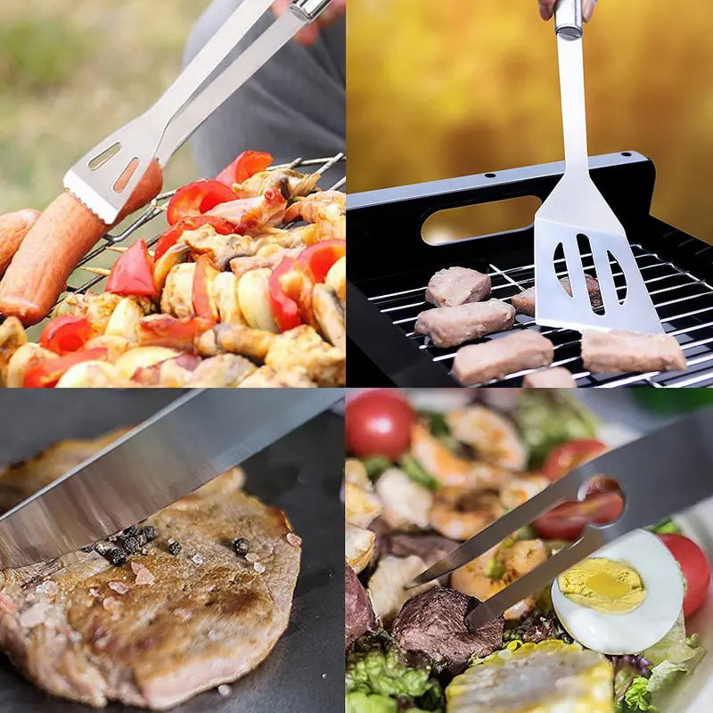 Stainless Steel BBQ Grill Tool Set with Case