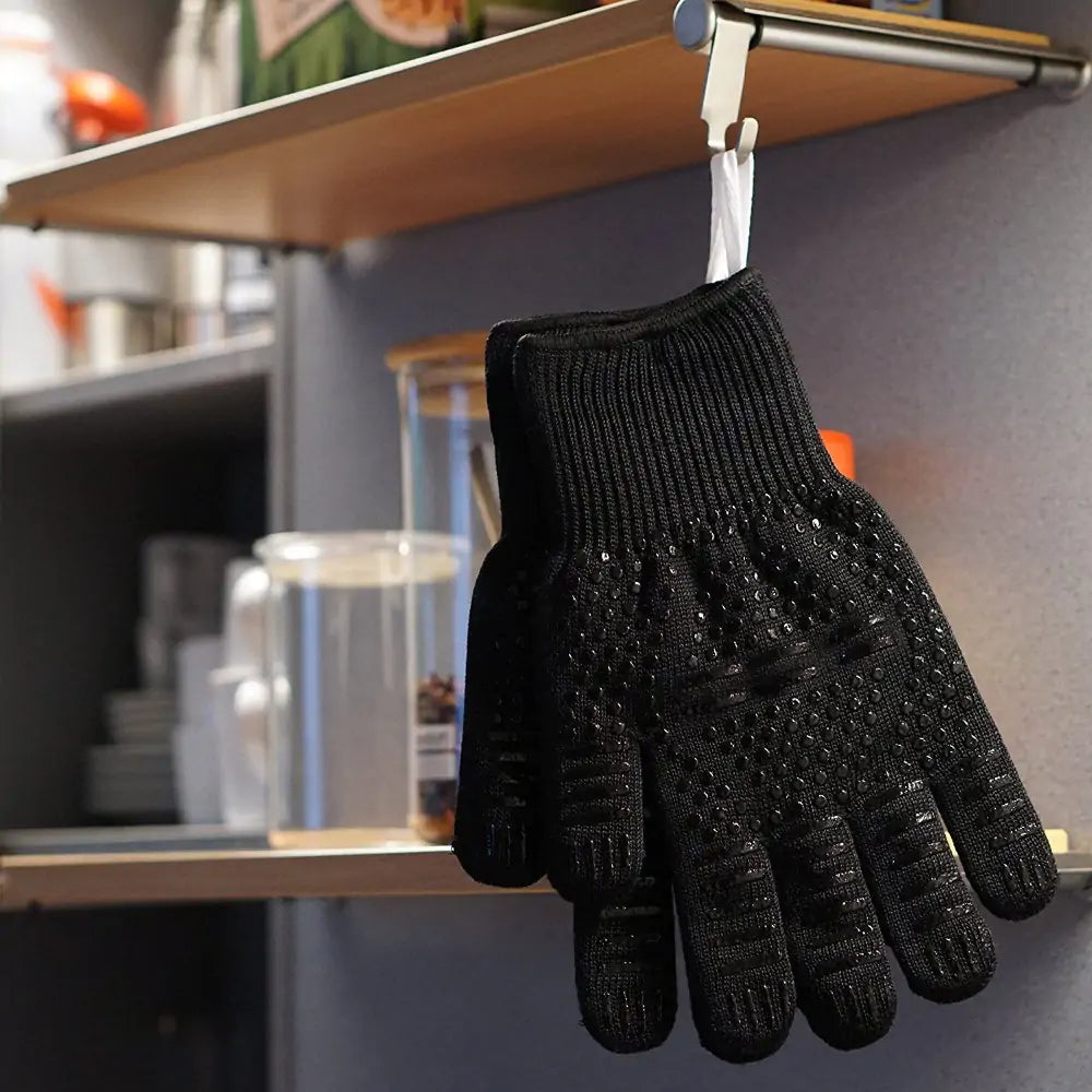 Heat Resistant Grilling Gloves with Silicone Grip