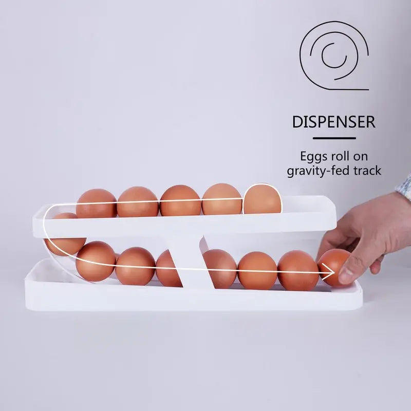 Egg Organizer Rolling Rack for Refrigerator