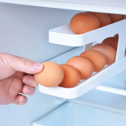 Egg Organizer Rolling Rack for Refrigerator