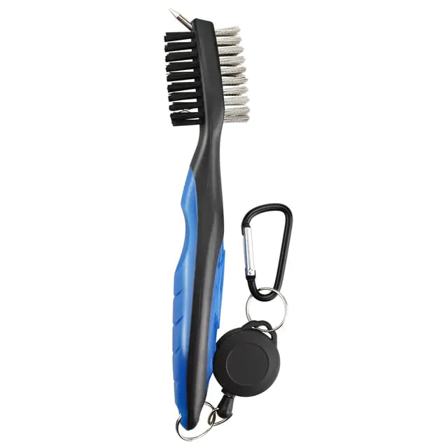 Golf Club Cleaning Brush With Retractable Carabiner