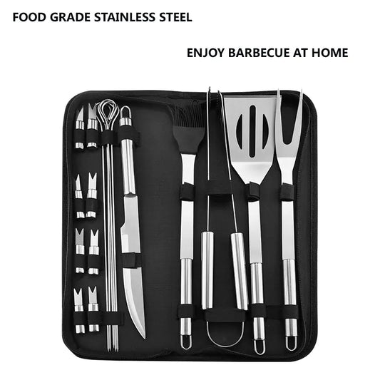 Stainless Steel BBQ Grill Tool Set with Case