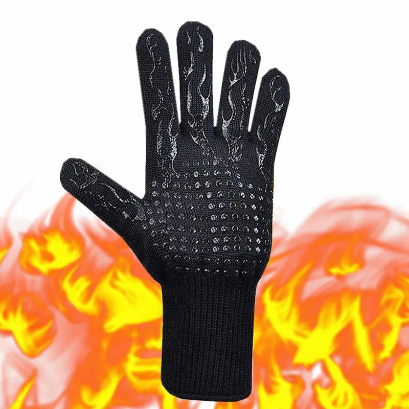 Heat Resistant Grilling Gloves with Silicone Grip