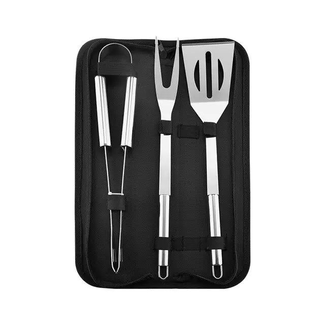 Stainless Steel BBQ Grill Tool Set with Case