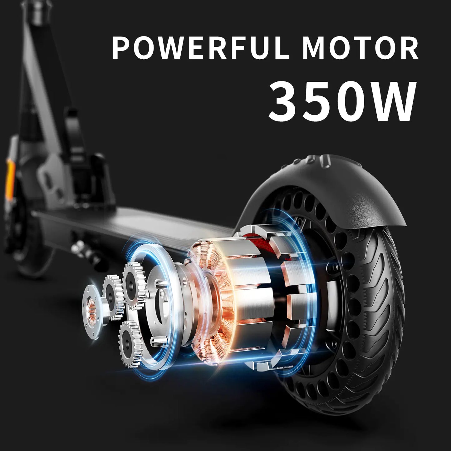 Adult Electric Scooter with App - 15.5MPH, 350W Motor, 8" Wheels, Foldable Design