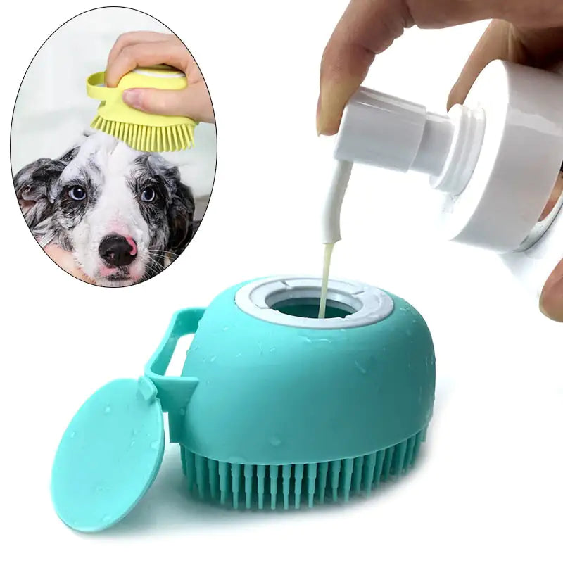 Dog Bath Brush with Soap Dispenser